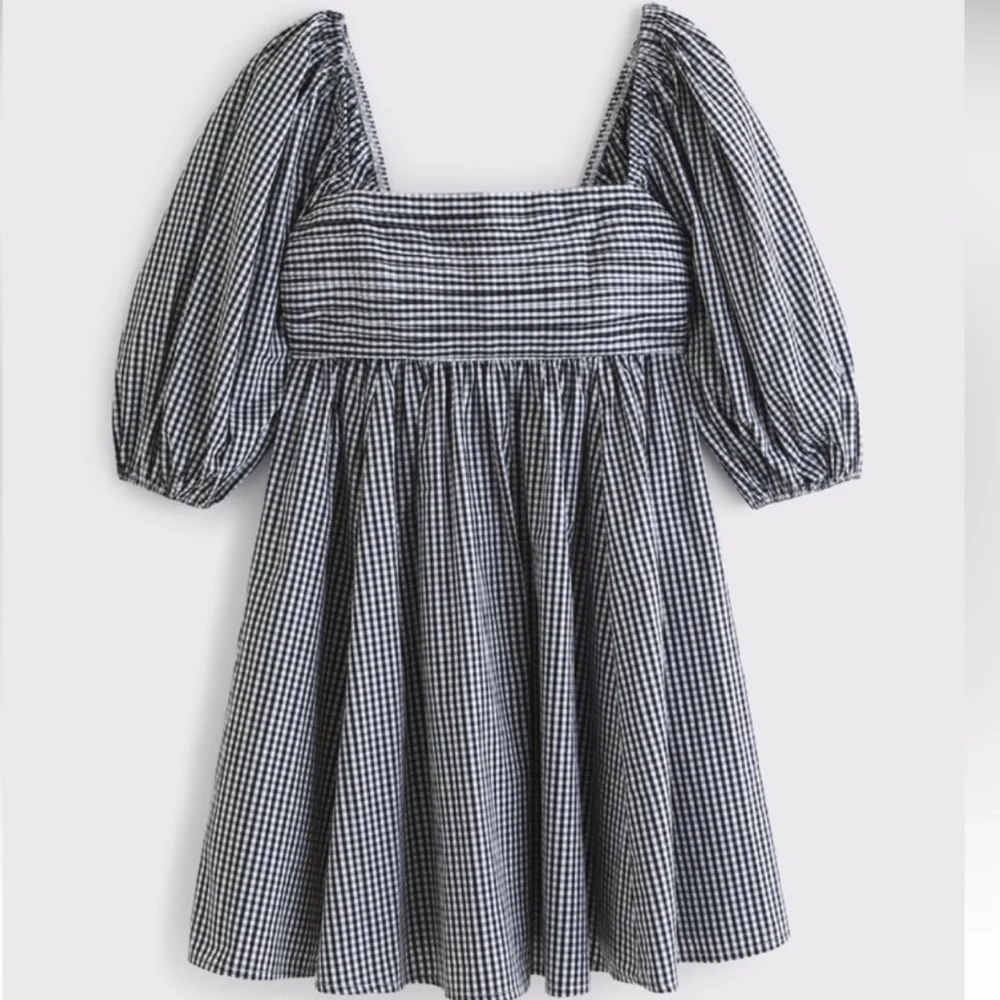 Women's The A&F Emerson Poplin Puff Sleeve Mini Dress in Black Gingham | Size S | Abercrombie & Fitch Women's The A&F Emerson Poplin Puff Sleeve Mini Dress in Black Gingham | Size S | Abercrombie & Fitch